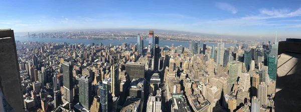 Panoramisch Bird-eye view van New York City, Manhattan, Verenigde Staten — Stockfoto