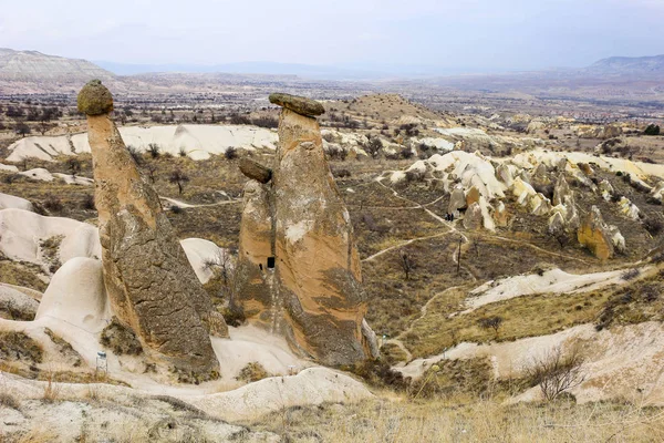 Formations rocheuses en Cappadoce, Anatolie, Turquie — Photo