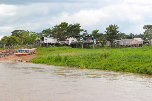 Amazon river будиночки на палях, Амазонас, Бразилія — стокове фото