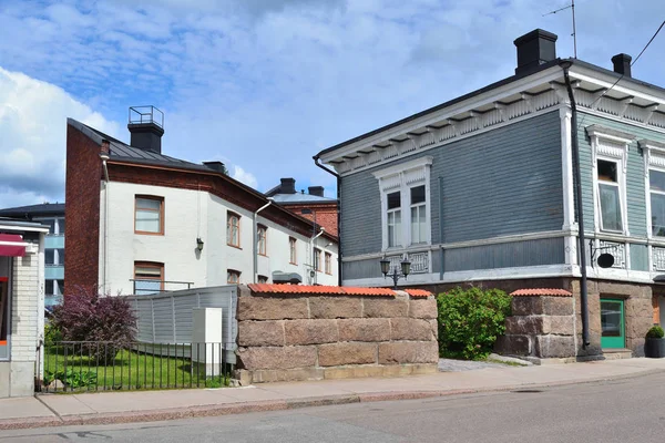 Przytulne street w Hamina, Finlandia — Zdjęcie stockowe