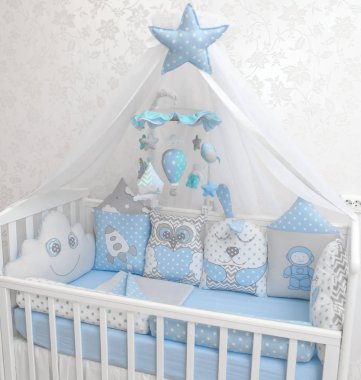 baby boy bedding set nursery decor  clipart