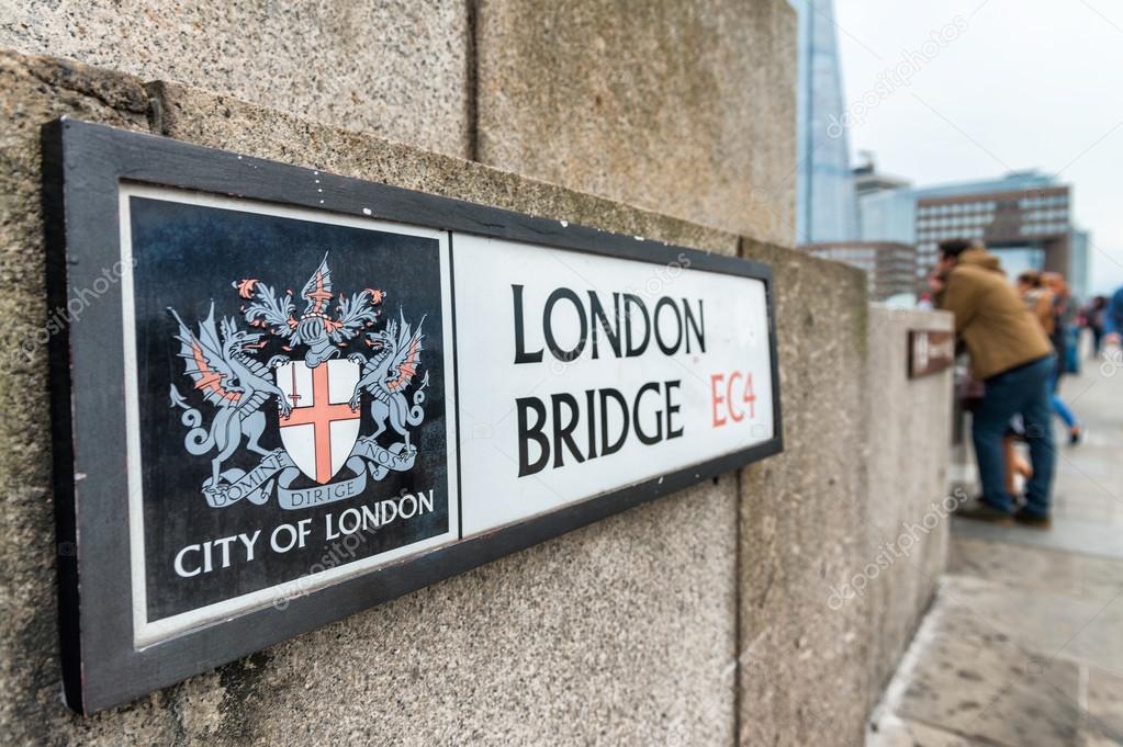London Bridge street sign in London