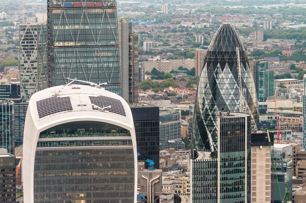 London City zakenwijk, luchtfoto van gebouwen — Stockfoto