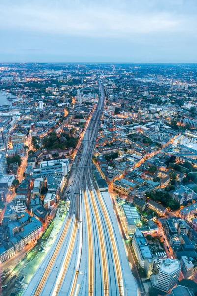 Luchtfoto van London treinstation — Stockfoto