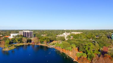 Orlando, Fl - Şubat, 2016: Şehir manzarası hava görünümünü 