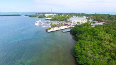 Islamorada kıyı şeridi, Florida havadan görünümü