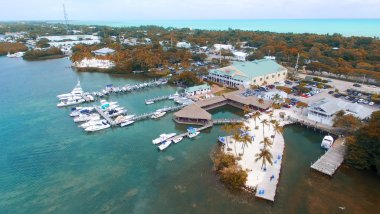 Islamorada kıyı şeridi, Florida havadan görünümü