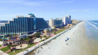 Daytona Beach, Fl - Şubat, 2016: Şehir manzarası hava görünümünü 