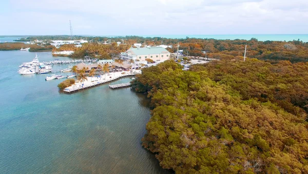 Islamorada sahil ve okyanus, Florida - ABD havadan görünümü