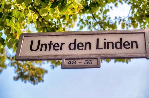 Unter Den Linden street sign, famous road of Berlin Royalty Free Stock Photos