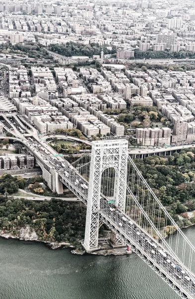 George Washington Bridge, New York City dal cielo — Foto Stock