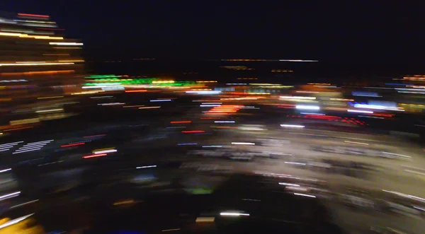 Verschwommene Nachtsicht der Lichter der Stadt — Stockfoto
