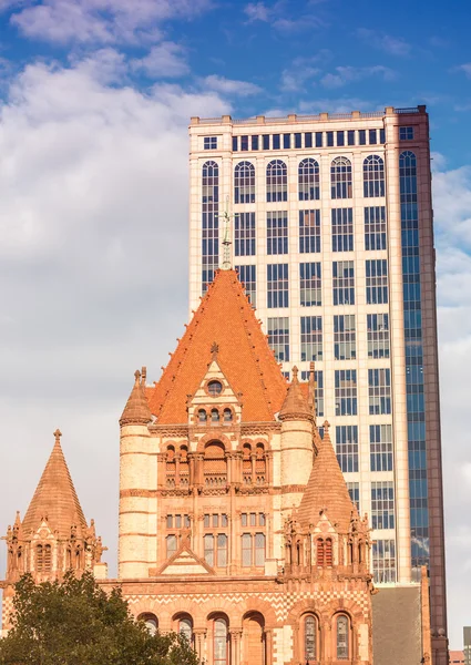 科普利广场，美国波士顿三一教堂 — 图库照片