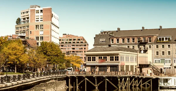 Boston skyline van de zee — Stockfoto