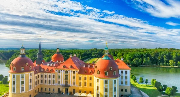 Zamku Moritzburg z powietrza, Saksonia - Niemcy — Zdjęcie stockowe