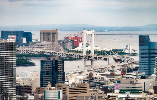 Most Odaiba, widok z lotu ptaka Tokio — Zdjęcie stockowe