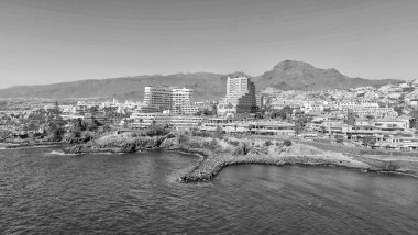 Tenerife, İspanya - 7 Eylül 2016: Playa de Las havadan görünümü