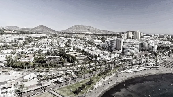 Aerial panoramic view of Playa de las America, Tenerife — Stock Photo, Image