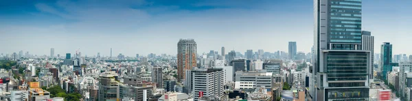 Aerial panoramic view of Tokyo buildings from Shibuya rooftop — Stock Photo, Image