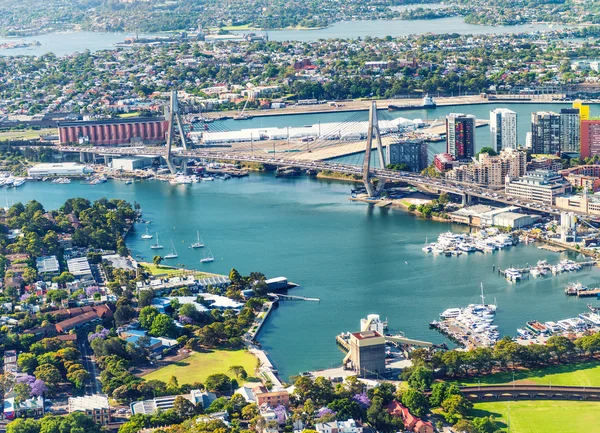 Ponte Anzac, vista aérea de Sydney — Fotografia de Stock