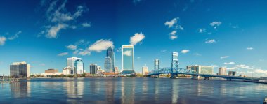 Jacksonville, Fl - Ocak 2016: Panoramik şehir manzarası.