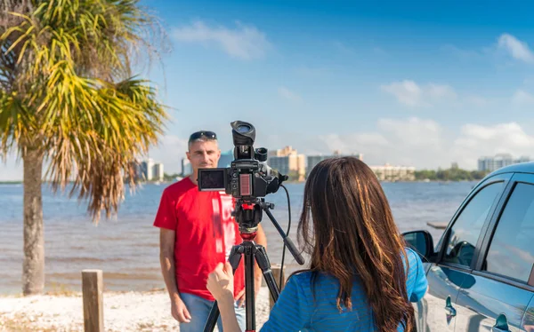 TV Interview at sea border