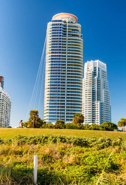 Budovy z Miami South Pointe Park, Florida — Stock fotografie