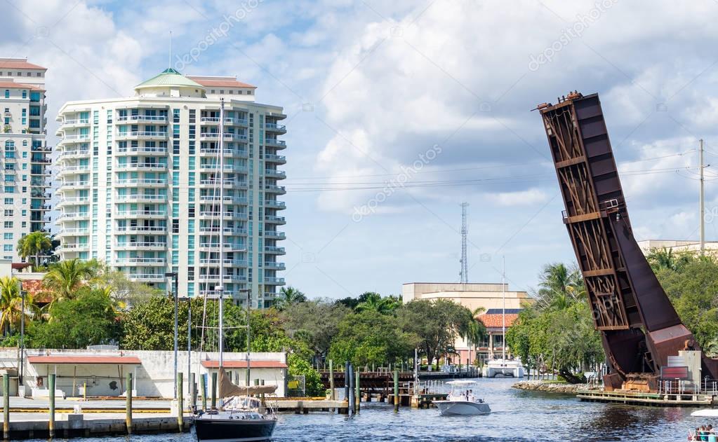 Buildings along Fort Lauderdale canals, Florida