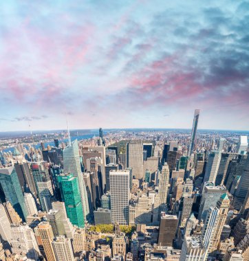 New York hava manzarası alacakaranlıkta