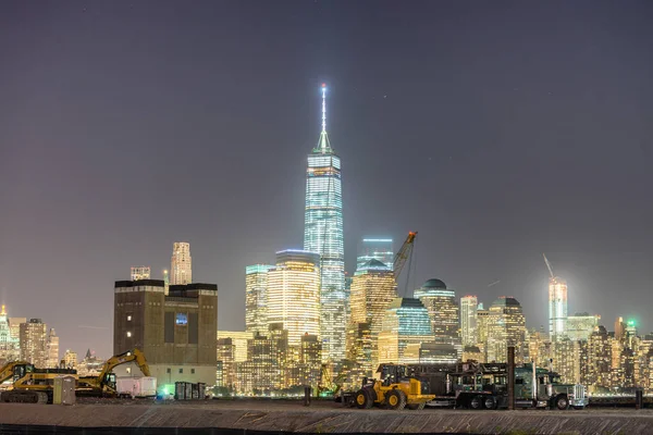 Gün batımı, iş kavramı, New York şehir manzarası — Stok fotoğraf