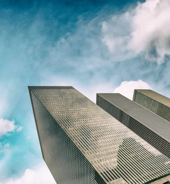 New York City skyscrapers at sunset — Stock Photo, Image