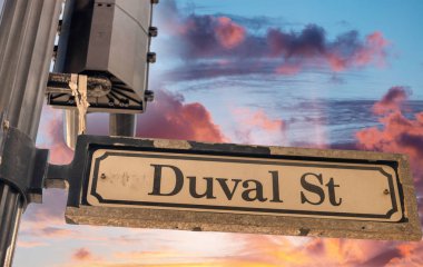 Duval street sign in Key West clipart