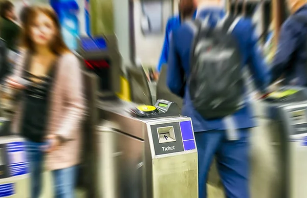 Crowded subway entrance — Stock Photo, Image