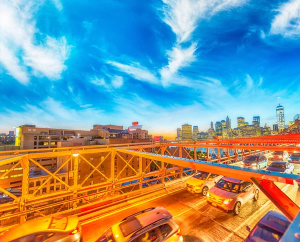 Nueva York - Puente de Brooklyn al atardecer — Foto de Stock