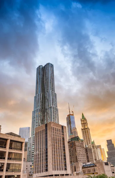 Skyline van Downtown Manhattan magische uur — Stockfoto