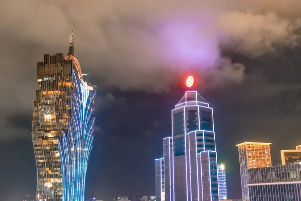 Skyline notturno di Macao, Cina — Foto Stock