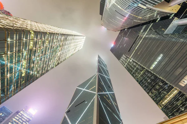 Linha do horizonte noturno de Hong Kong — Fotografia de Stock