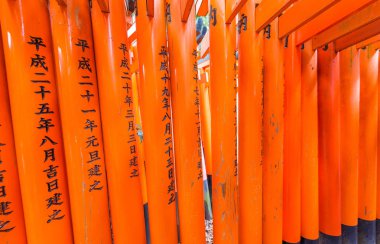 Kırmızı tori gate adlı fushimi Inari tapınak Kyoto, Japonya