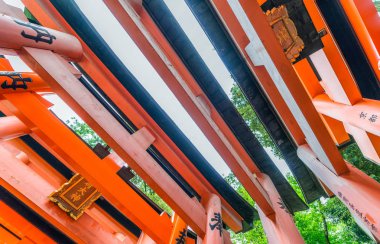 Kırmızı tori gate adlı fushimi Inari tapınak Kyoto, Japonya