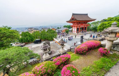 KYOTO, JAPAN - MAY 28, 2016: Tourists in Kiyomizu. Kiyomizu is a clipart