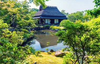 Nara, Japonya - Isuien Bahçe. Japon tarzı Bahçe