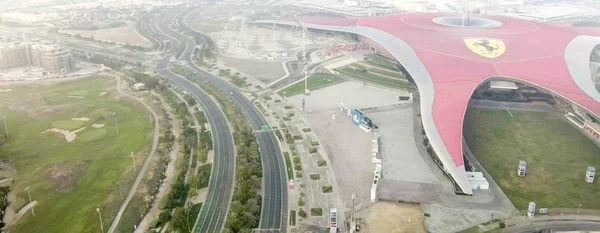 Aerial view of Ferrari World Park — Stock Photo, Image