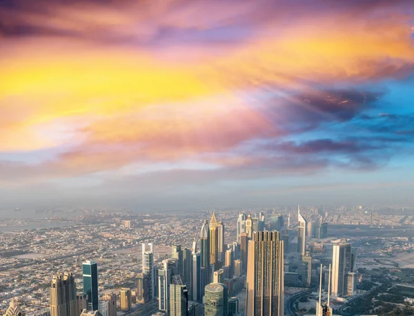 Vista aérea panorámica del centro de Dubai — Foto de Stock