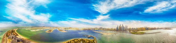 Panoramę dzielnicy Dubai Marina i Palm Jumeirah — Zdjęcie stockowe