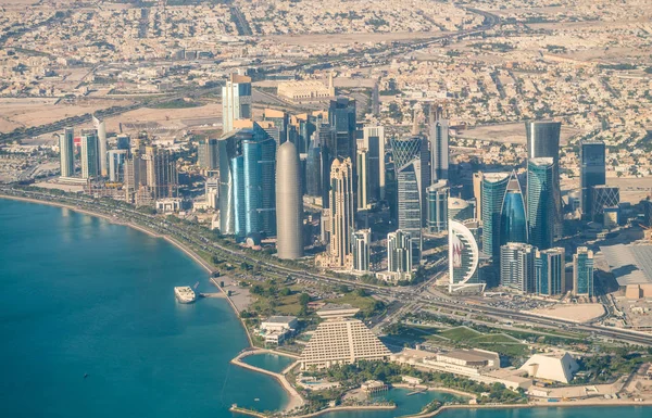 Vista aérea del horizonte de Doha — Foto de Stock