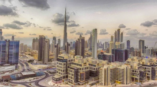 Sunset over Downtown Dubai — Stock Photo, Image