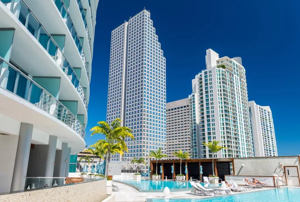 Magnifica vista sui grattacieli del centro di Miami — Foto Stock