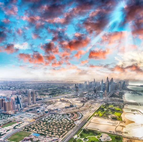 Dubai Downtown dall'aria — Foto Stock