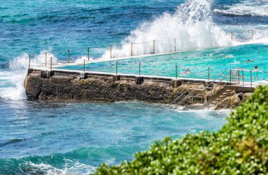 Bondi Beach manzara, Sydney güneşli bir günde