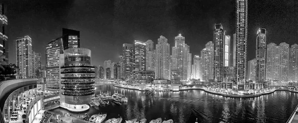 Dubai Marina skyline over artificial canal.  Dubai Marina is an